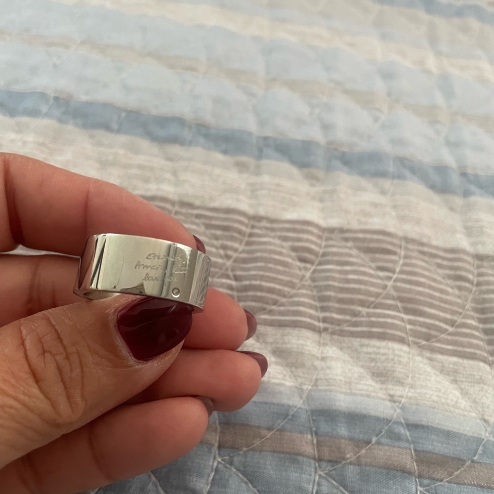 Tous Silver Gender Neutral stainless steel with diamond ring